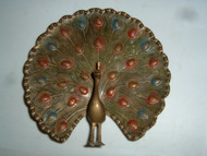 Vintage BRASS PEACOCK FIGURINE 5"