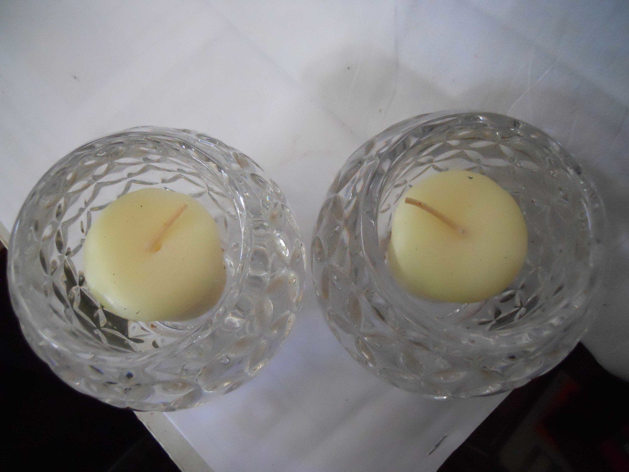 Lead Crystal Votive Candleholders W Yankee Christmas Wish Set Of 2 Decadesgoneb4