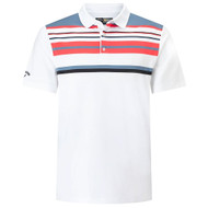 Callaway Golf Mens Engineered Roadmap Striped Polo Shirt White 