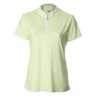 JRB Ladies Fashion Print Golf Shirt Lime Dot