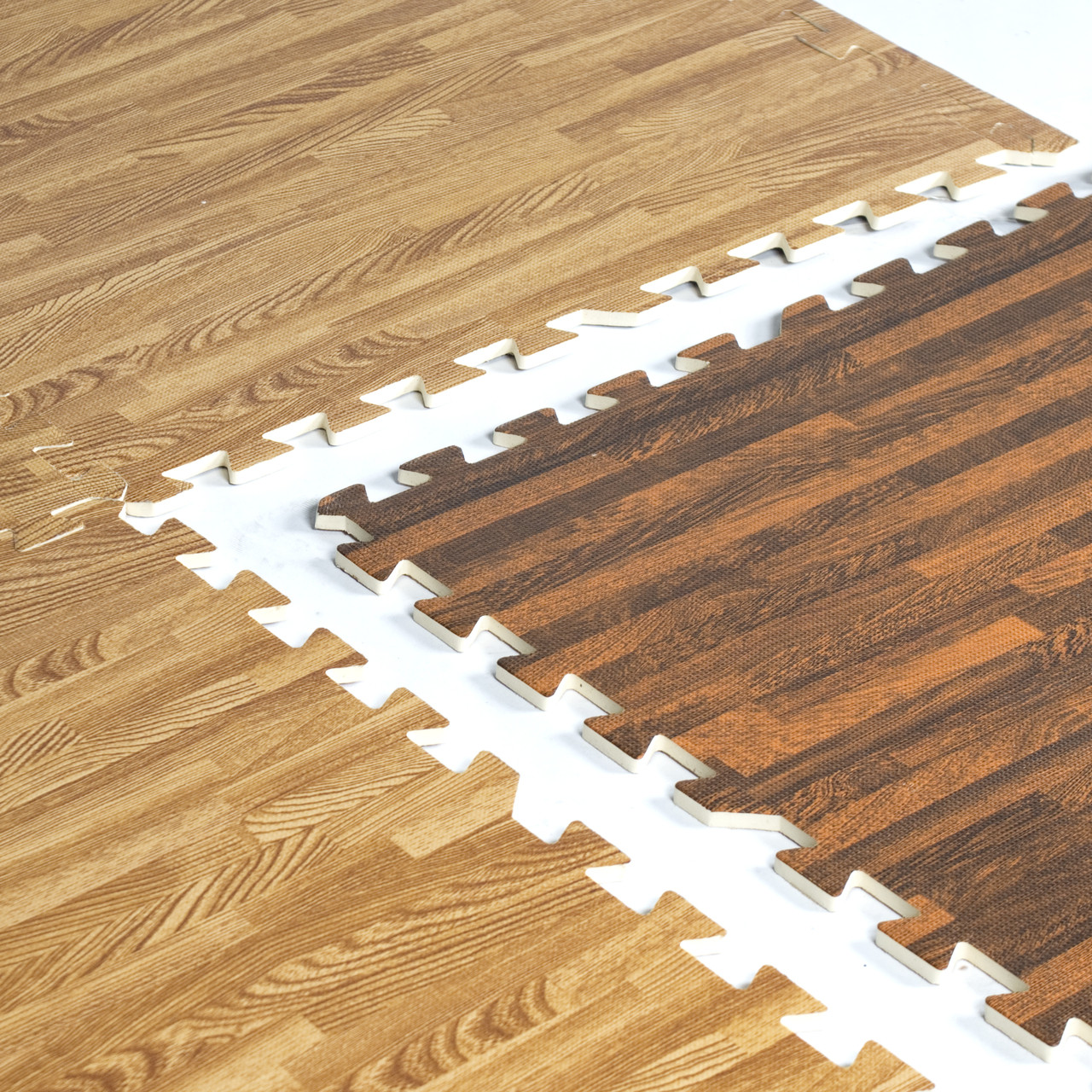 Cap 6pc Dual Sided Foam Tile Flooring With Wood Style Pattern Mt