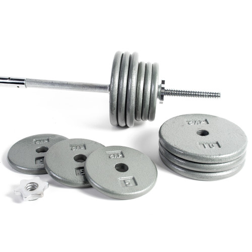 Cap Standard Weight Set With 3 Piece Threaded Bar 100 Lb Rsg 100t3