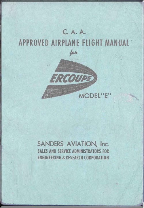 Erco Ercoupe / Sanders  415 Model E, G  Aircraft Flight  Manual  - 1949