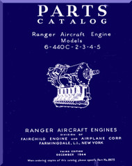 Ranger 6-440 C -2 -3 -4 -5   Aircraft Engine  Parts Catalog Manual  ( English Language )
