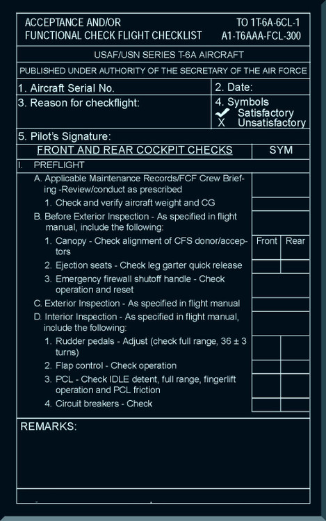 Beechcraft T-6A Aircraft  Acceptance and/or Functional Check Flight Procedures  Manual - TO 1T6A-6CL--1 , A1-T6AAA-FCL-300