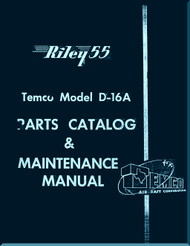 TEMCO D-16A Riley 55 Aircraft Parts Catalog  & Maintenance  Manual - 1955