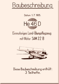 Heinkel  He 46 D Aircraft  Construction Description Manual  Ldv.302 - Baubeschreibung, - 1935 (German Language)