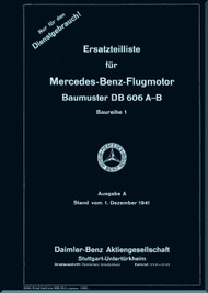 Daimler Benz DB 606 A-B  Aircraft   Engine Illustrated Parts Catalog   Manual , Ersatzteilliste, 1941 (German Language)