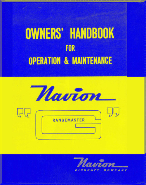 Navion  G Rangemaster Aircraft Airplane Owner's Handbook for Operation and Maintenance  Manual