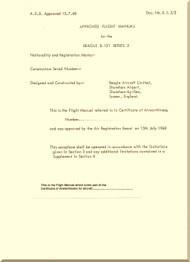 Beagle B.121 series 2  Aircraft Flight Manual -  1968