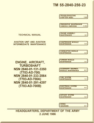 Allison T703-AD-700, A,B   Aircraft Engine Aviation Unit and Intermediate Maintenance  Manual  TM 55-2840-256-23 -1986