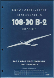 DFS Kranich 108-30 B-2 Aircraft  Illustrated Parts Catalog  Manual ,  467 pages   (German Language) -   Ersatzteil-liste, 1943