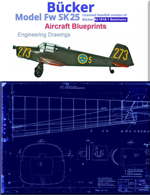 Bucker SK25 Aircraft Blueprints Engineering Construction Drawings - Download