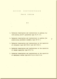 Aero Vodochoy L-39 Parachute and Survival Equipment Manual, Book 17 part 3 - 198 pages  (English Language) - 1975