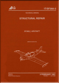 SIAI Marchetti SF-260  Aircraft Structural Repair Manual 1T-SF-260-3  (English Language) - 1991