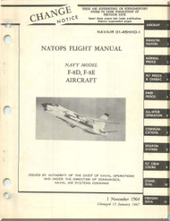 Vought F8 D, E " Crusader " Aircraft Flight Manual 01-45HHD-1 -1967