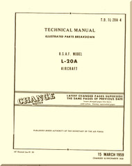 De Havilland L-20 A Beaver Aircraft Illustrated Parts Catalog   Manual -  T.O. 1L-20A-4 - 1959 -