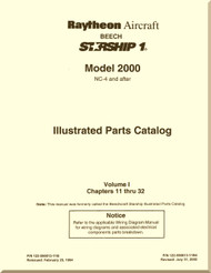 Beechcraft 2000 Starship 1  Aircraft Illustrated Parts Catalog Manual - Volume 1