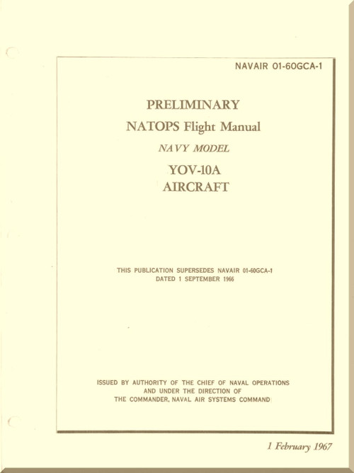 North American Aviation YOV-10 A Flight Manual NAVAIR 01-60GCA-1 - 1967