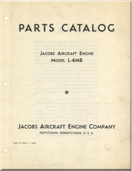 Jacobs L-4 MB Aircraft Engine Parts Catalog  Manual - 1943
