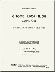 De Havilland  Gnome H. 1000 Mk. 501 Aircraft Engine Maintenance Manual  ( English Language ) 