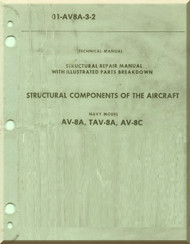 BAe / Hawker Siddeley Harrier / Mc Donnell Douglas AV-8A / TAV-8A / AV-8C Aircraft  Structural Repair Manuals with Illustrated Parts Breakdown  - 01-AV8A-3-2.2