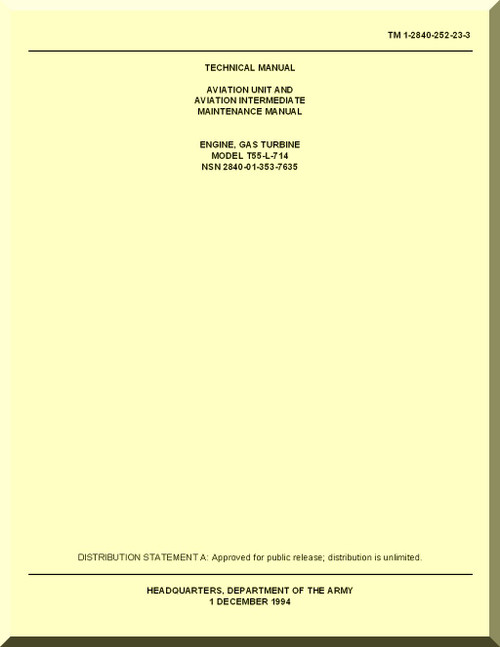 Aviation Unit and Intermediate Maintenance Repair Parts and Special Tools List . Turbine Aircraft Engines  Model T-55-L-714  -  TM -1-2840-252-23-3