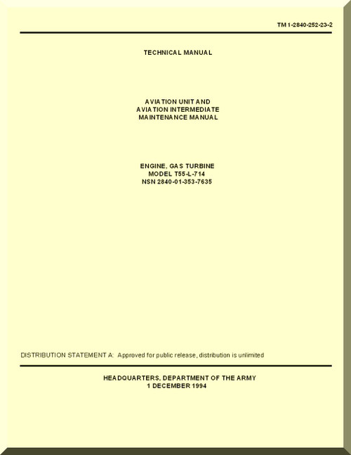 Aviation Unit and Intermediate Maintenance Repair Parts and Special Tools List . Turbine Aircraft Engines  Model T-55-L-714  -  TM -1-2840-252-23-2