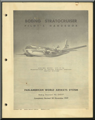Boeing B-377  Stratocruiser Aircraft Pilot's Handbook  Manual - Pan-American Airways System - 1949