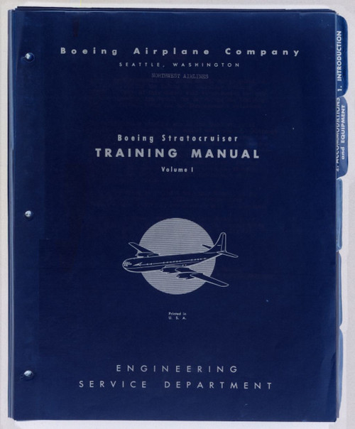 Boeing B-377  Stratocruiser  377-10-30 Aircraft Northwest Airliners Aircraft Training  Manual  V.1-   1950