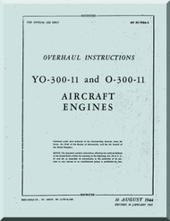 Franklin YO-300-11 O-300-11  Aircraft Engine  Service Instruction   Manual  ( English Language )
