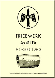      ARGUS  Flugmotor As 411   Aircraft Engine Hydraulic  Manual - As 411 TA Triebwerk Beschreibung  ( German Language ) 