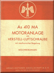 ARGUS As 410 Ma Verstell - Luftschraube  Aircraft Engine Manual Beschreibungen ( German Language ) 