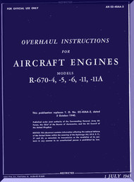 Continental R-670 -4 -5 -6 -11 -11A    Aircraft Engine Overhaul Manual  02-40AA-3 1945 ( English Language ) 