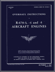 Continental R-670 -3 -4 -5    Aircraft Engine Overhaul Manual  ( English Language ) 