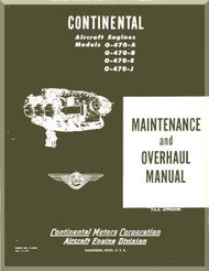 Continental O-470 - A, B, E, J Aircraft Engine Overhaul  Manual  ( English Language )