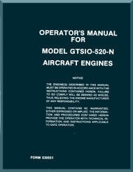 Continental GTSIO-520-N  Aircraft Engine Operator's Manual  ( English Language )
