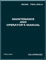 Continental TSIOL-550 -A Aircraft Engine Maintenance and Operator's  Manual  ( English Language )