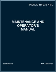 Continental IO-550 -D E F L Aircraft Engine Maintenance and Operator's  Manual  ( English Language )