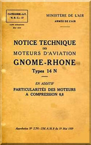 Rhone Gnome Type 14N Notice Technique 275 pages ( French Language )