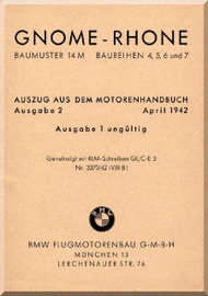 Rhone Gnome Type 14M Notice Technique  Baureihen 2, 5, 6, and 7  ( German Language )