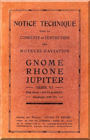 Rhone Gnome Jupiter Series VI Notice Technique ( French Language )
