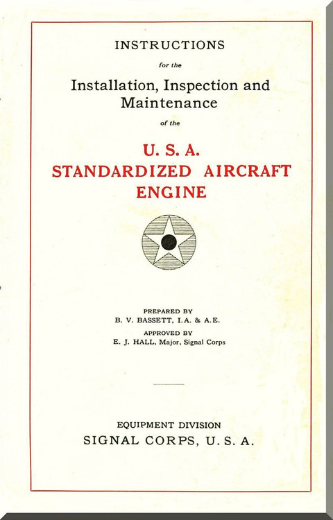 Liberty 12  HP Aircraft Engine Installation, Inspection and Maintenance Manual   (English Language )