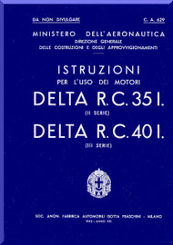 Isotta Fraschini Delta RC 30  R.C. 40  Aircraft Engine Technical  Manual,    ( Italian Language )  , 1943