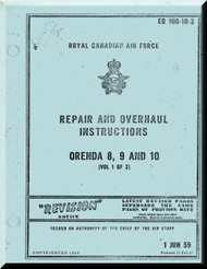 Orenda Tr.5 -  8, 9, 10  Aircraft Jet Engines Repair and Overhaul  Manual  ( English Language ) RCAF EO 10B-10-3