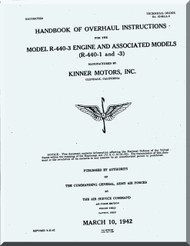Kinner R-440 -3 Aircraft Engine Overhaul Manual  ( English Language ) 