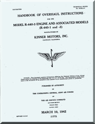 Kinner R-440 -3 Aircraft Engine Overhaul Manual  ( English Language )