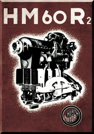 Hirth Motor HM 60 R/2  Aircraft Engine technical  Manual  ( German Language )  Prospekt