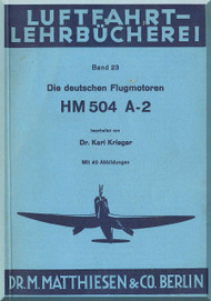 Hirth Motoren   HM 504 A-2  Engine Technical  Manual  (German Language )