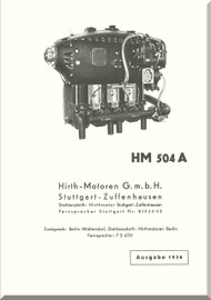 Hirth Motoren   HM 504 A-2  Engine Technical  Manual (German Language )